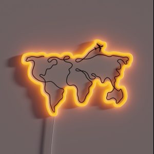 World Map RGB Neon Sign World Map RGB Neon Sign