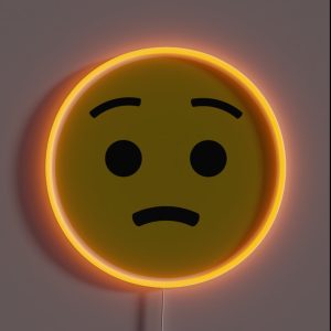 Worried Unhappy Smiley Concerned Emoticon Cute And Funny Emoji RGB Neon Sign Worried Unhappy Smiley Concerned Emoticon Cute And Funny Emoji RGB Neon Sign