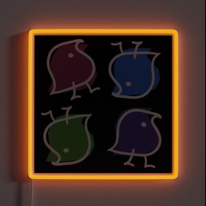 Wug Print Multicolour On Black RGB Neon Sign