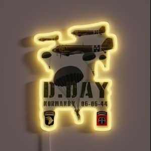 WW2 D Day Anniversary Allied Invasion Normandy RGB Neon Sign
