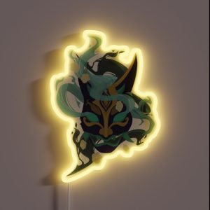 Xiao Mask With Flowers RGB Neon Sign
