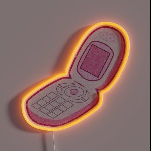 Y2K Flip Phone Pink Sparkly RGB Neon Sign