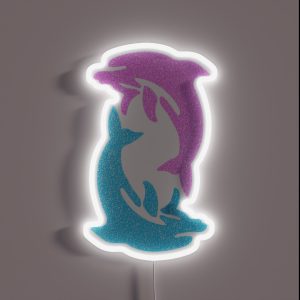 Y2k Pink Blue Dolphin Coconut Girl Glitter Tattoo RGB Neon Sign Y2k Pink Blue Dolphin Coconut Girl Glitter Tattoo RGB Neon Sign