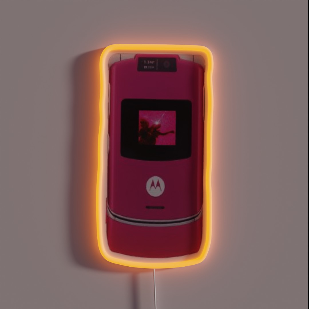 Y2k Pink Flip Phone RGB Neon Sign Y2k Pink Flip Phone RGB Neon Sign