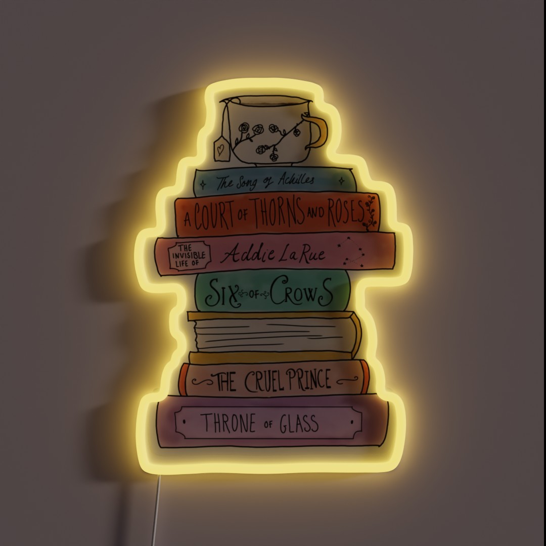 YA Fantasy Book Stack RGB Neon Sign YA Fantasy Book Stack RGB Neon Sign