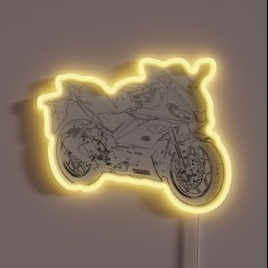 Yamaha YZF R3 Pencil Silhouette Motorcycle Art Sport Bike Superbike RGB Neon Sign