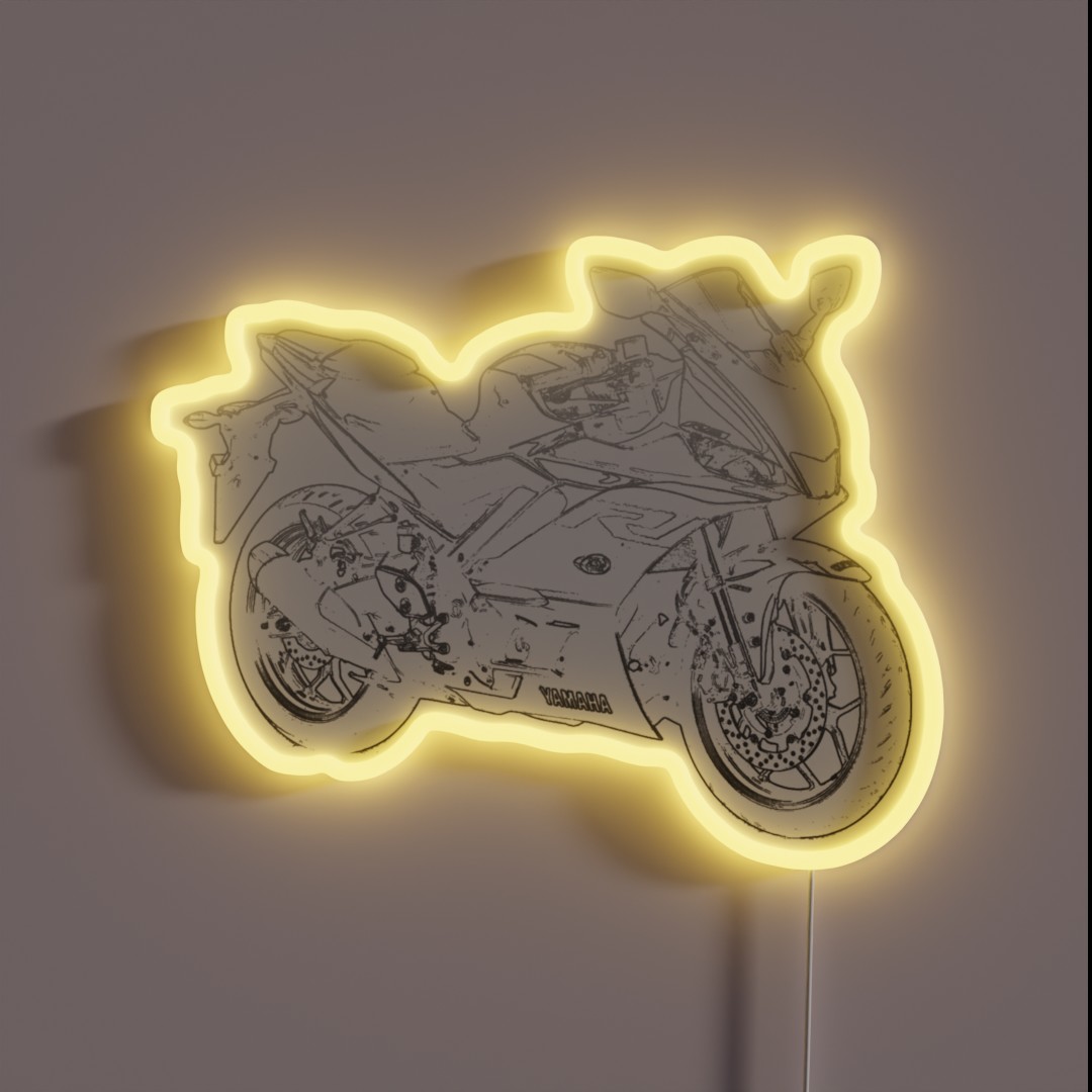 Yamaha YZF R3 Pencil Silhouette Motorcycle RGB Neon Sign Yamaha YZF R3 Pencil Silhouette Motorcycle RGB Neon Sign
