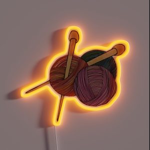 Yarn And Needles RGB Neon Sign