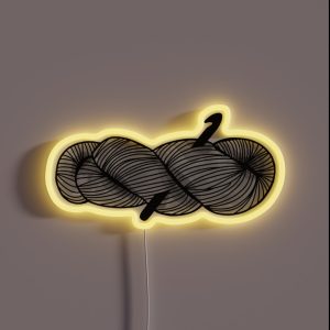 Yarn Hank And Crochet Hook Watercolor RGB Neon Sign