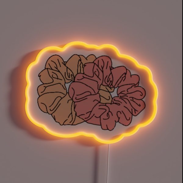 Yellow And Coral Scrunchies RGB Neon Sign