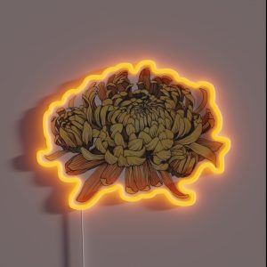 Yellow Chrysanthemum RGB Neon Sign