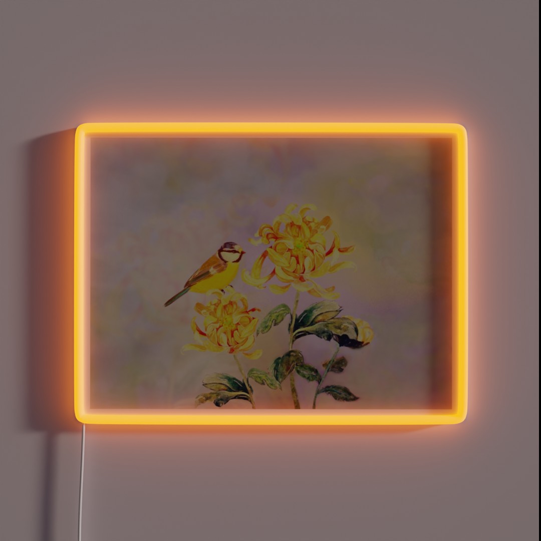 Yellow Chrysanthemums RGB Neon Sign Yellow Chrysanthemums RGB Neon Sign
