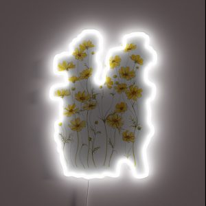 Yellow Cosmos Flowers RGB Neon Sign