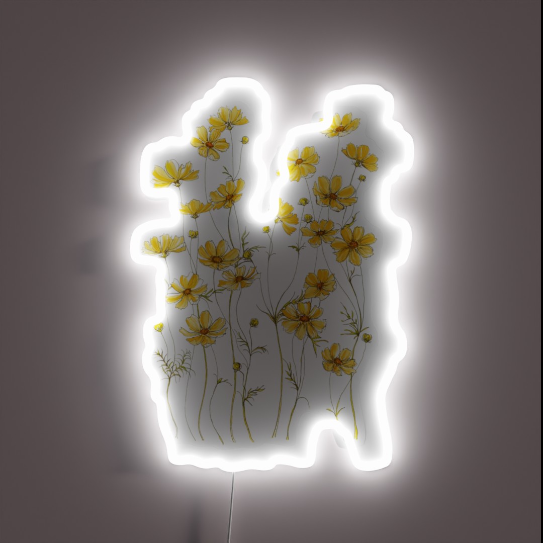 Yellow Cosmos Flowers RGB Neon Sign Yellow Cosmos Flowers RGB Neon Sign