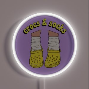 Yellow Crocs And Socks RGB Neon Sign Yellow Crocs And Socks RGB Neon Sign