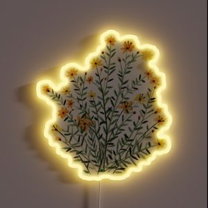 Yellow Floral Sun Flower RGB Neon Sign