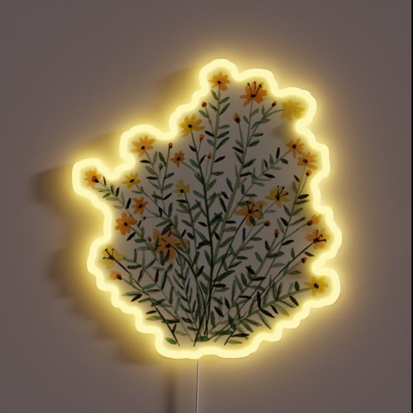 Yellow Floral Sun Flower RGB Neon Sign