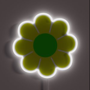Yellow Green Hippy Flower Daisy RGB Neon Sign