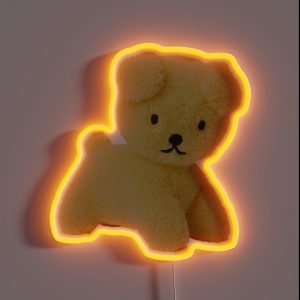 Yellow Puppy Stuffie RGB Neon Sign
