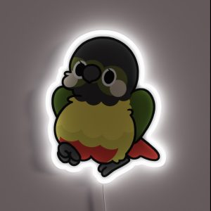 Yellow Sided Green Cheek Conure 2 Kawaii Birbs RGB Neon Sign
