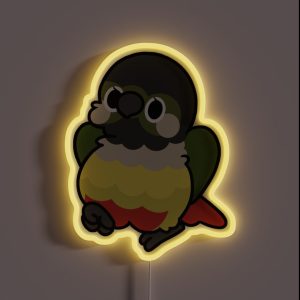 Yellow Sided Green Cheek Conure Kawaii Birbs RGB Neon Sign