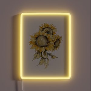 Yellow Sunflowers RGB Neon Sign
