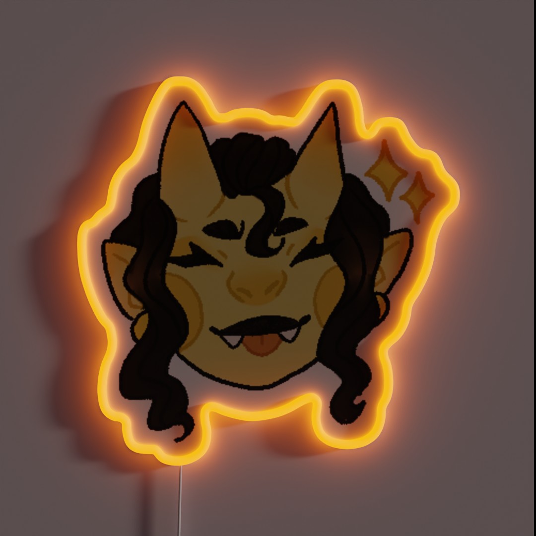 Yellow Tiefling Zhyra RGB Neon Sign Yellow Tiefling Zhyra RGB Neon Sign