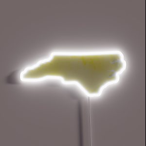 Yellow Watercolor North Carolina RGB Neon Sign