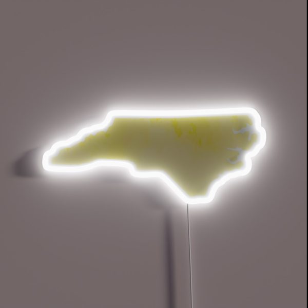 Yellow Watercolor North Carolina RGB Neon Sign