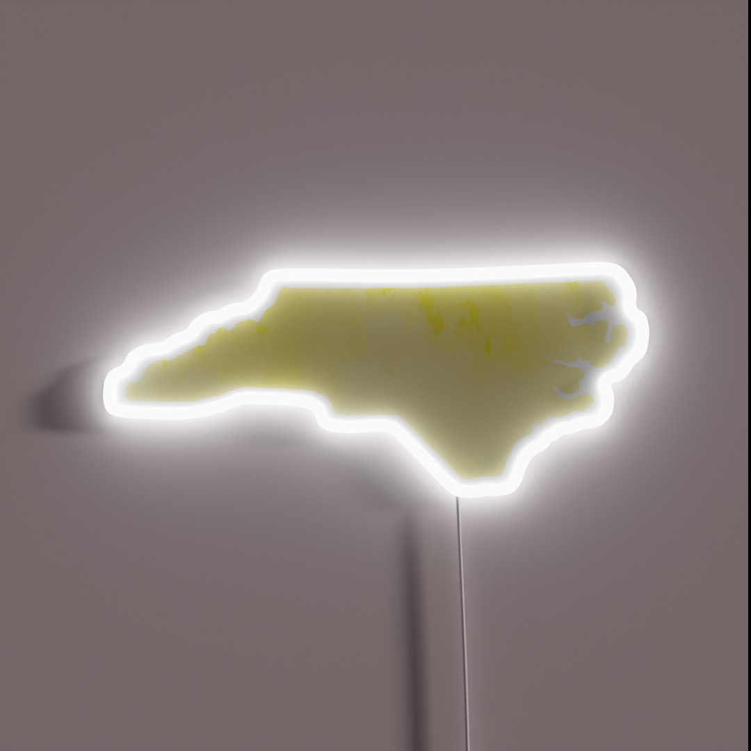 Yellow Watercolor North Carolina RGB Neon Sign Yellow Watercolor North Carolina RGB Neon Sign