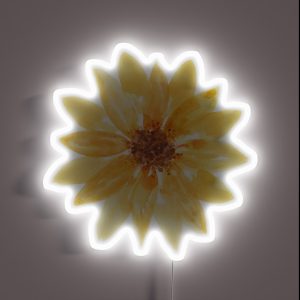 Yellow Watercolor Sunflower RGB Neon Sign
