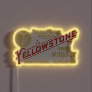 Yellowstone Bourbon Whiskey Distressed RGB Neon Sign Yellowstone Bourbon Whiskey Distressed RGB Neon Sign