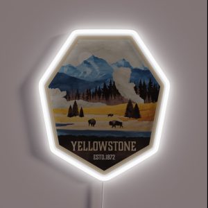 Yellowstone National Park A Design To Celebrate America The Beautiful RGB Neon Sign