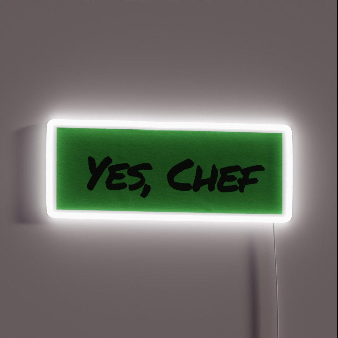 Yes Chef On Green Tape The Bear RGB Neon Sign Yes Chef On Green Tape The Bear RGB Neon Sign