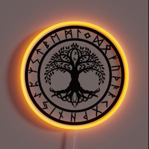 Yggdrasil Rune Circle Variant I RGB Neon Sign