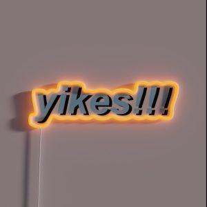 Yikes In Blue RGB Neon Sign