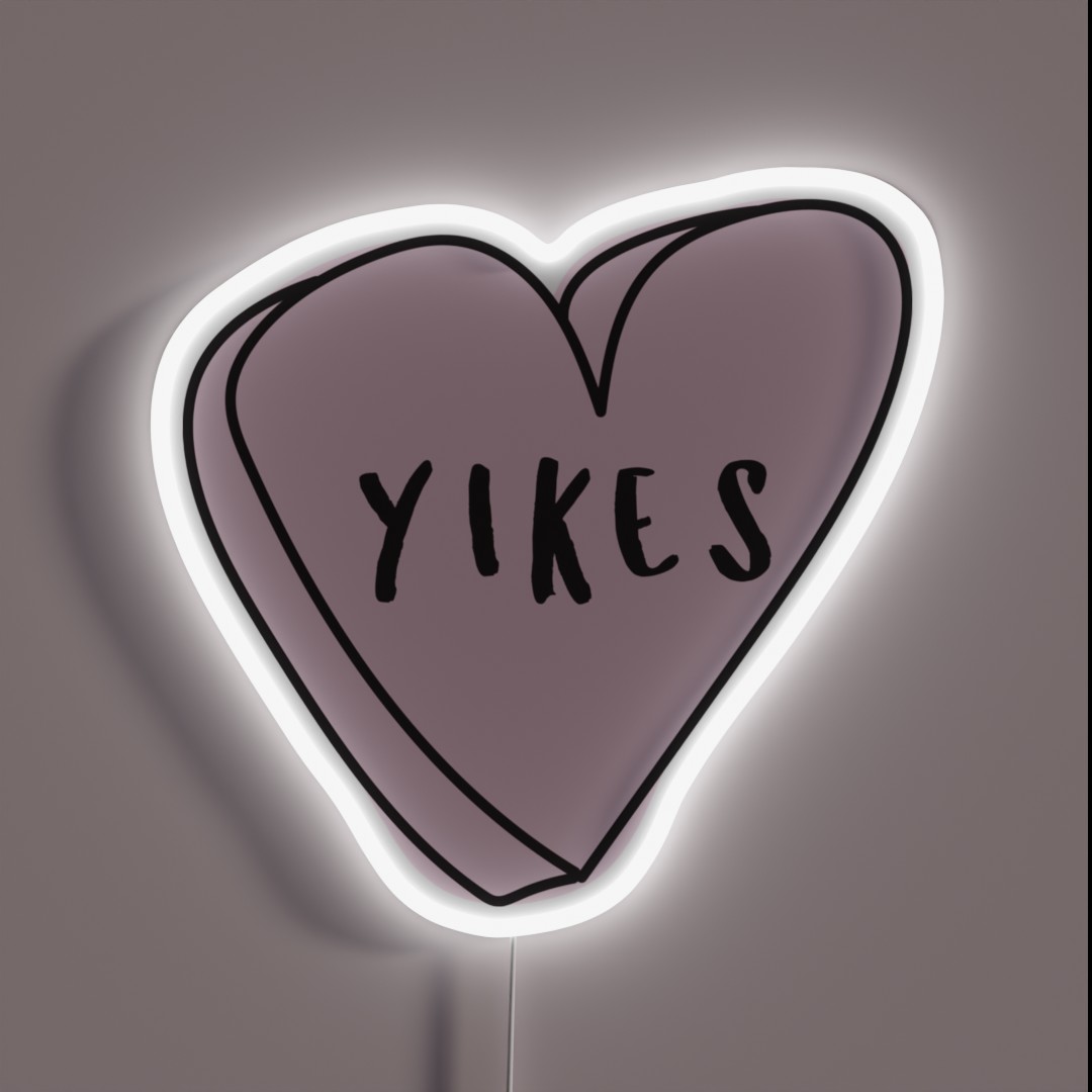 YIKES Sassy Conversation Heart RGB Neon Sign YIKES Sassy Conversation Heart RGB Neon Sign