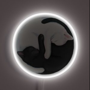 Yin Yang Balancing Cats RGB Neon Sign
