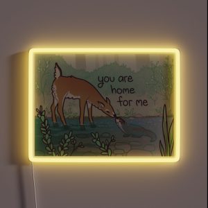 You Are Home For Me Loving Deer And Otter RGB Neon Sign
