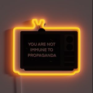 You Are Not Immune To Propaganda Glitch TV RGB Neon Sign