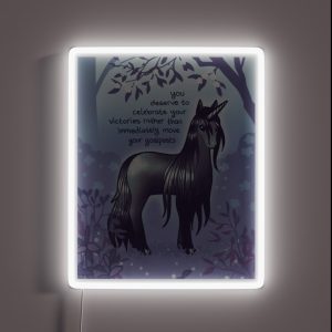 You Deserve To Celebrate Your Victories Black Unicorn RGB Neon Sign