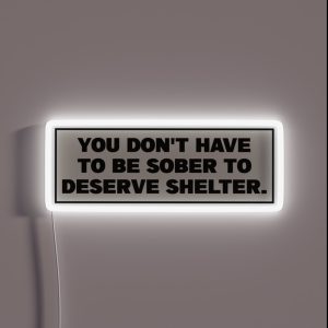 You Dont Have To Be Sober To Deserve Shelter Homeless RGB Neon Sign
