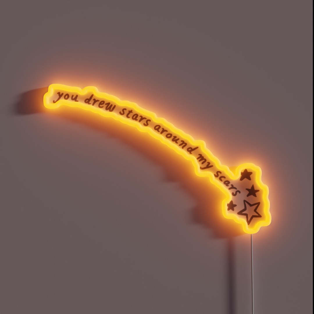 You Drew Stars Around My Scars Folklore RGB Neon Sign You Drew Stars Around My Scars Folklore RGB Neon Sign