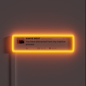 You Have Distracted From My Creative Process KW Tweet RGB Neon Sign