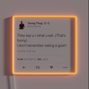 Young Thug GOAT Tweet RGB Neon Sign