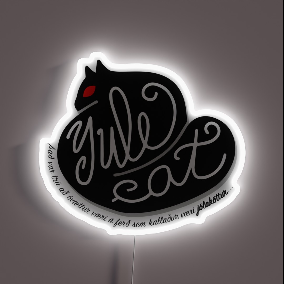 Yule Cat Icelandic Christmas Tale RGB Neon Sign Yule Cat Icelandic Christmas Tale RGB Neon Sign
