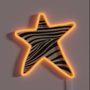 Zebra Print Star RGB Neon Sign
