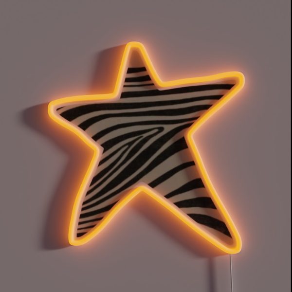 Zebra Print Star RGB Neon Sign