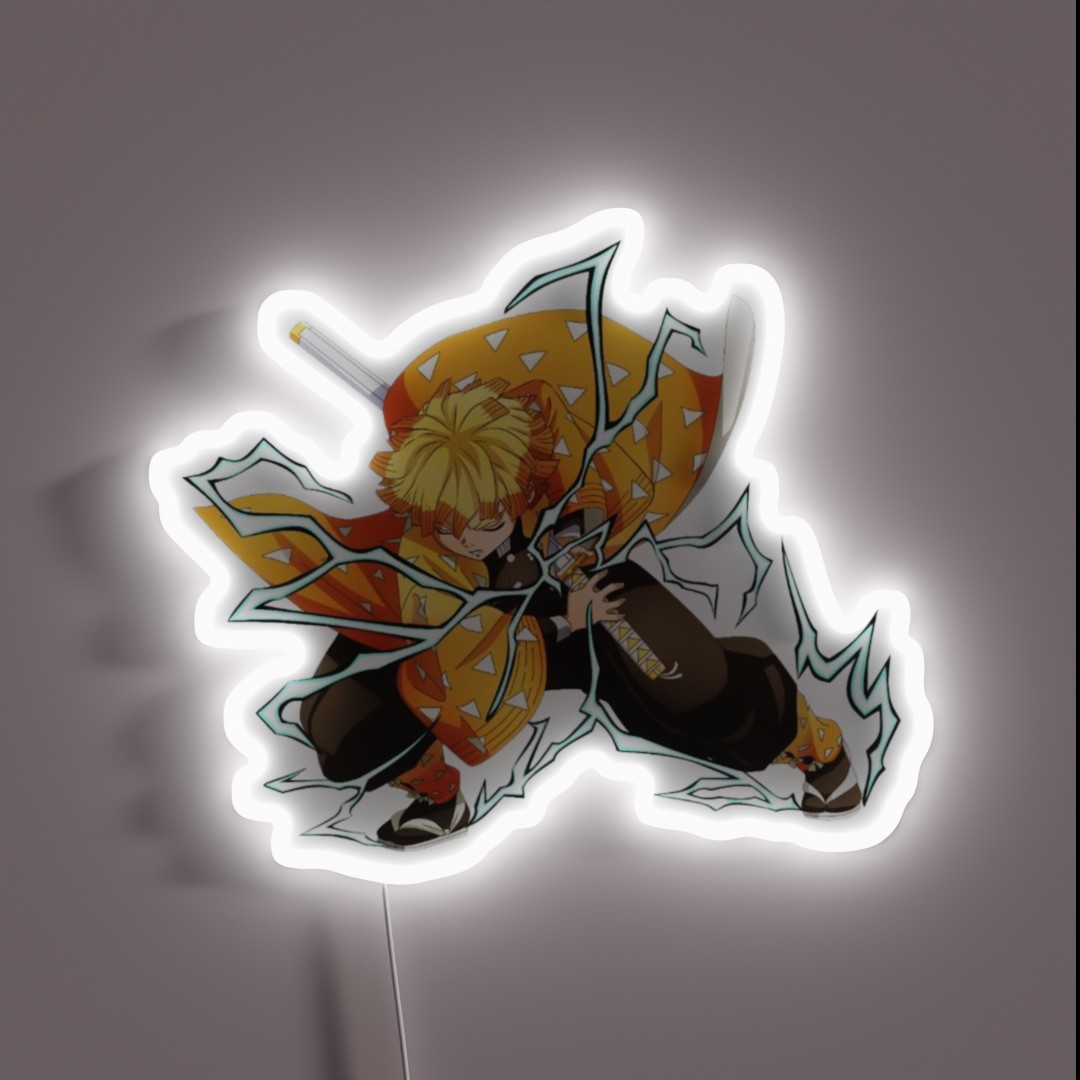 Zenitsu Agatsuma Demon Slayer RGB Neon Sign Zenitsu Agatsuma Demon Slayer RGB Neon Sign