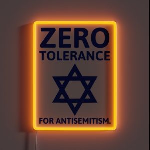 Zero Tolerance For Antisemitism RGB Neon Sign
